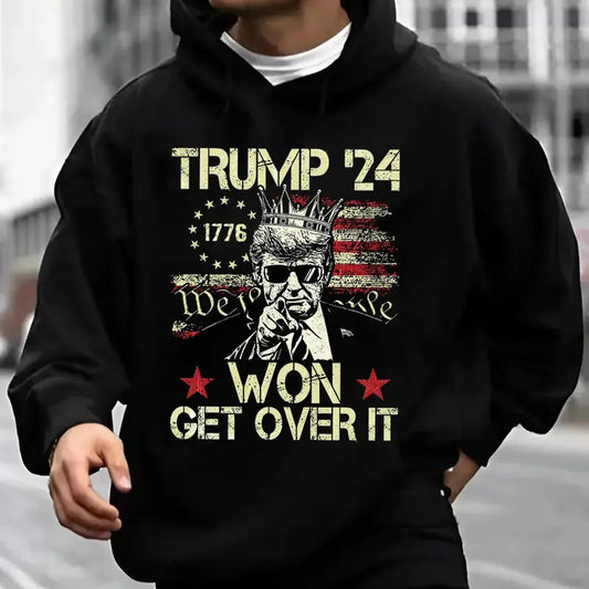 Won Get Over It Hoodie Casual Street Style Fleece Fabric Pullover Hooded Sweatshirt Top Trendy for Women for Men, Perfect Gift