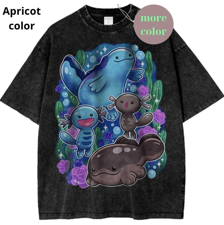 Wooper T-Shirt, Quagsire, Wooper, Clodsire Shirt, Pokemon Shirt, PKM Shirt, Anime TShirt, Vintage T-Shirt, Streetwear Shortsleeve Printed Womenswear