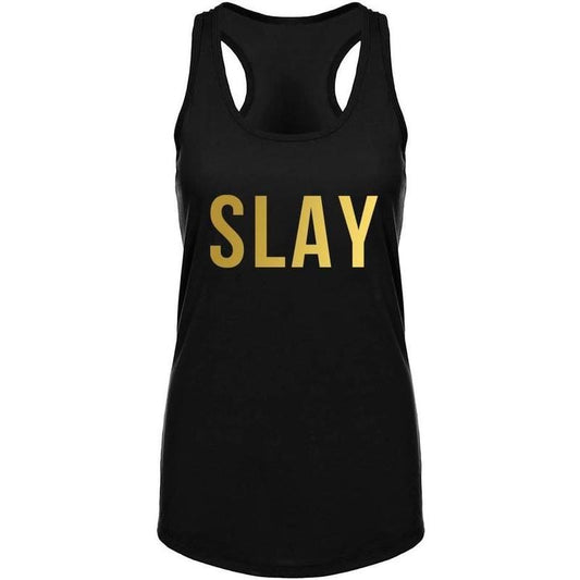 Workout Tank Tops for Women-Slay Womens Funny Saying Fitness Gym Exercise Racerback Sleeveless Shirts Made in USA
