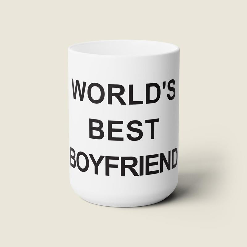 Worlds Good Boyfriend Mug, The Office Valentines Day Gift For Him, Funny Office Mug For Boyfriend, Boyfriend Anniversary Gift, 11 15oz Ceramic Cup