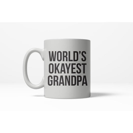 Worlds Okayest Grandpa Funny Family Member Ceramic Coffee Drinking Mug 11oz Cup Funny Coffee Mugs Ceramic Printed Drinkware Cup