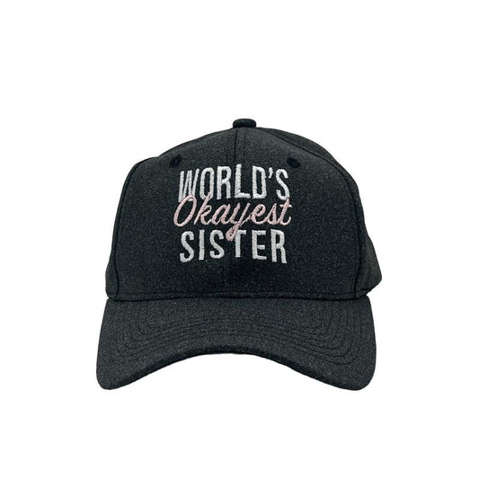 Worlds Okayest Sister Hat Funny Sibling Gift Cap Funny Hats Funny Sibling  Novelty Caps for Men Standard