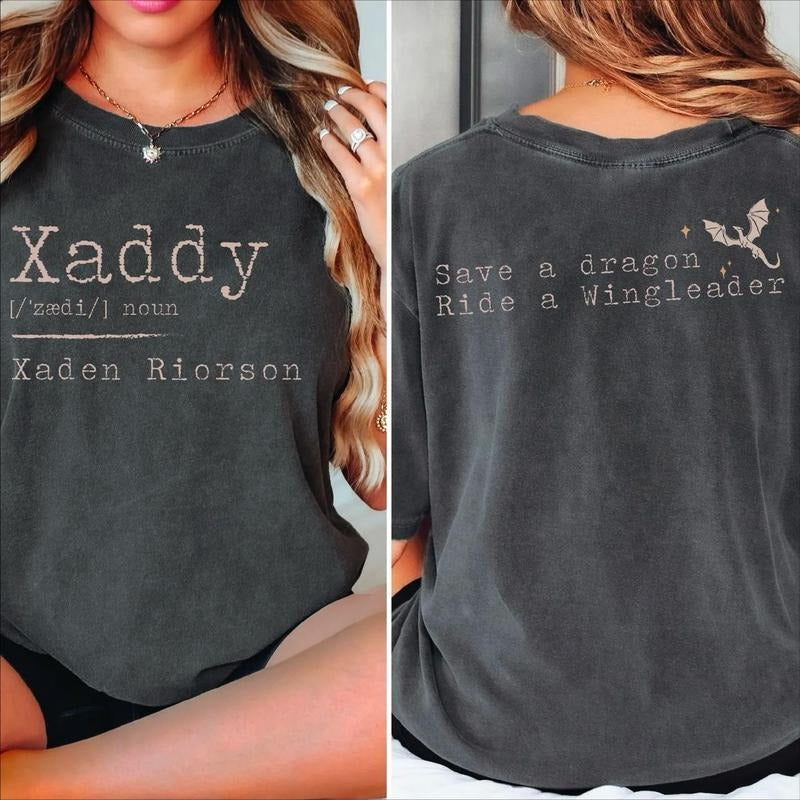 Xaddy Save A Dragon Ride A Wingleader Shirt, Xaddy Sweatshirt, Fantasy Bookish Tee, Dragon Riders Sweatshirt, Book Lover Shirt