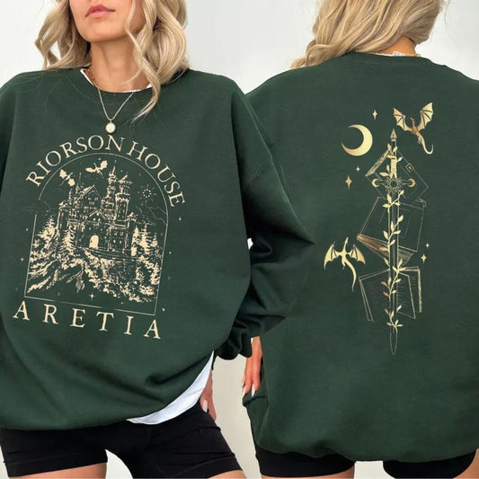 Xaden Riorson House Shirt, Bookish Gifts, Iron Flame Sweatshirt, Dragon Rider 2 Sided Hoodie, Unisex Sweater Pullover Tee
