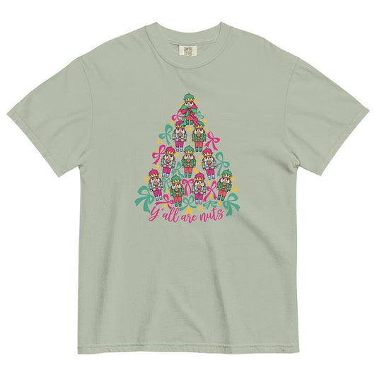 Y'all are Nuts funny Christmas Shirt - Comfort Colors Unisex Apparel Relaxed Fit Printed In The USA Clothing Womenswear Casual Comfort Cotton Top Athletic Boho Chic