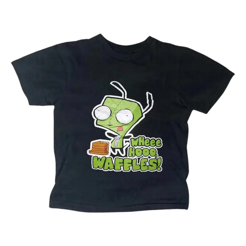 Y2K Women's Gothic Emo Girl Top - Vintage Zim Doom Baby Tee - Scene Clothing 2000s - Soft Cotton Shirt - Summer, Comfort - Streetwear, Womenswear