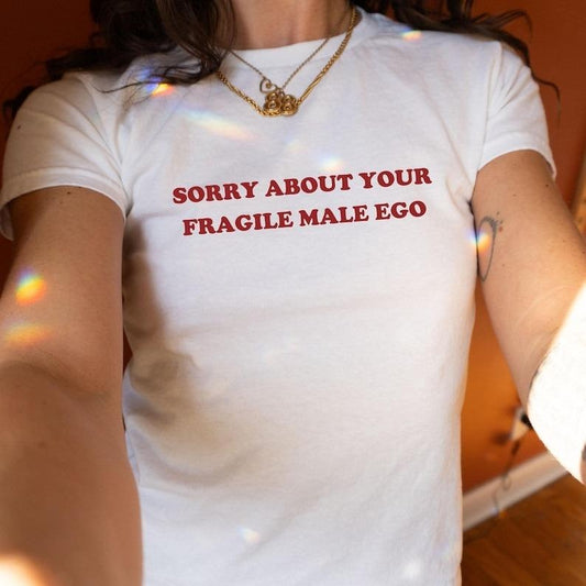 Y2k Baby Tee Funny Quote Shirt Unhinged Feminist Baby Tee, Women's 90s Graphic BabyTee Anti-Men Gift Fashion Fit