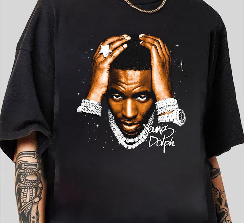 YOUNG DOLPH T-SHIRT Rare Rap Tee Tour Concert Hip Hop Shirt Unisex T-Shirt