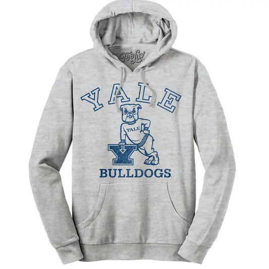 Yale Bulldog Pullover Hooded Sweatshirt - Gray