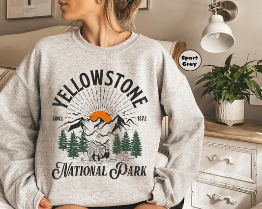 Yellowstone Sweatshirt, Yellowstone National Park Hoodie, Traveler Family Outfit, Hiking Clothings, Family Road Trip Hoodie, Camping Gifts