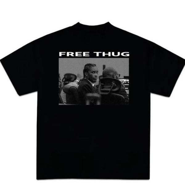 You.ng Thugg Free Thugg Shirt Y2K Tee Shirt - Classic Cut Cotton Shirt - Fabric
