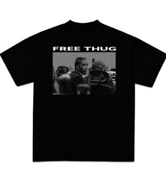 You.ng Thugg Free Thugg Shirt Y2K Tee Shirt - Classic Cut Cotton Shirt - Fabric