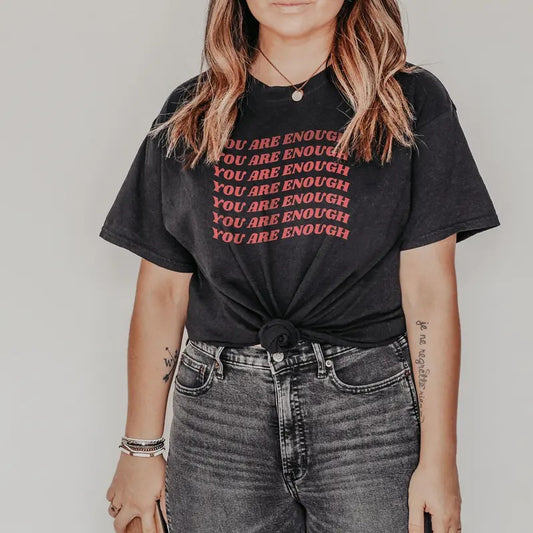 You Are Enough Tshirt, Mental Health Shirt, Retro Shirt, Positivity Clothing, Affirmation Shirt, Anxiety Tee, Aesthetic Tee, Unisex T-Shirt, Short Sleeve Tee Shirt, Gifts For Women, Gifts For Birthday