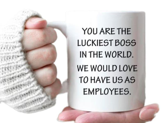 You Are The Luckiest Boss In The World Coffee Mug, Boss Gift, Gift For Coworker Cup, Manager Gift For Xmas, Funny Boss Mug, 11 15oz Ceramic Cup