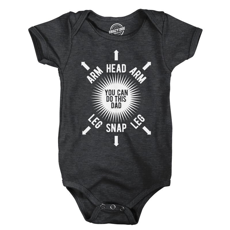 You Can Do This Dad Baby Bodysuit Funny Sarcastic Graphic Novelty Jumper for Infants Funny Baby Onesies Funny Sarcastic Onesie Novelty Onesie Black - Do