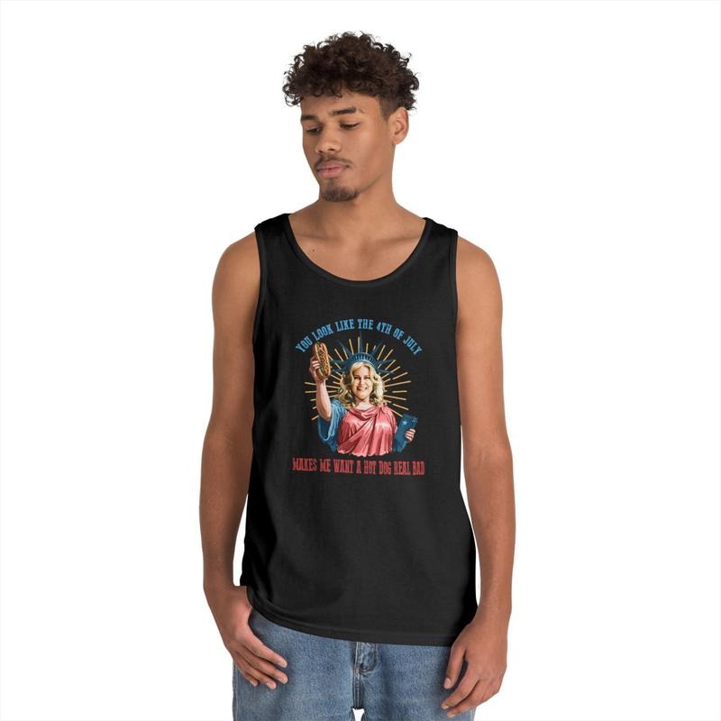 You Look Like The 4th Of July Makes Me Want A Hot Dog Real Bad  Tanktop, Funny 4th Of July Gift Shirt Tanktop