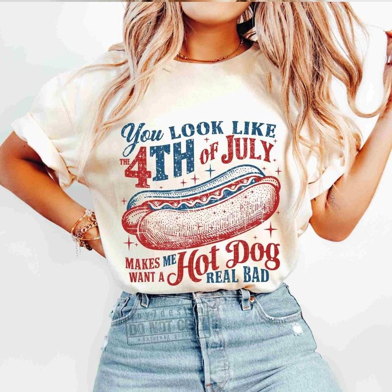 You Look Like The 4th Of July Makes Me Want A Hot Dog Real Bad Shirt, America Shirt, 4th of july png, USA Shirt, Independence Day, retro Shirtstyle{n002}2