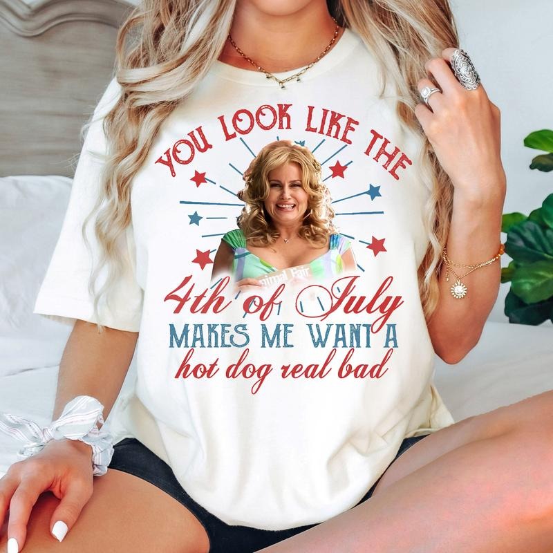 You Look Like The Fourth Of July Tshirt, Makes Me Want A Hot Dog Real Bad Shirt, Independence Day Tee, Fourth Of July, Funny Meme, Unisex T-Shirt, Gifts For Friend, Short Sleeve Tee Shirt, Gifts For Birthday Fathers Day Christmas