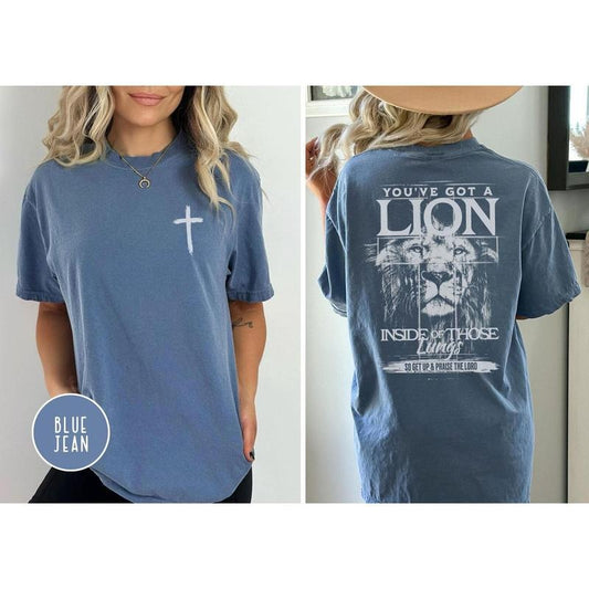 You've Got A Lion Inside Those Lungs Oversized Vintage Tshirt, Christian God Shirt, Jesus Shirt, Jesus Comfort Colors