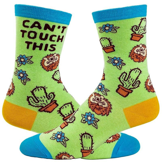 Youth Can't Touch This Socks Funny Sharp Cactus Hedgehog Graphic Sarcastic Footwear Funny Graphic Socks Comfortable Fitted Spandex Cotton