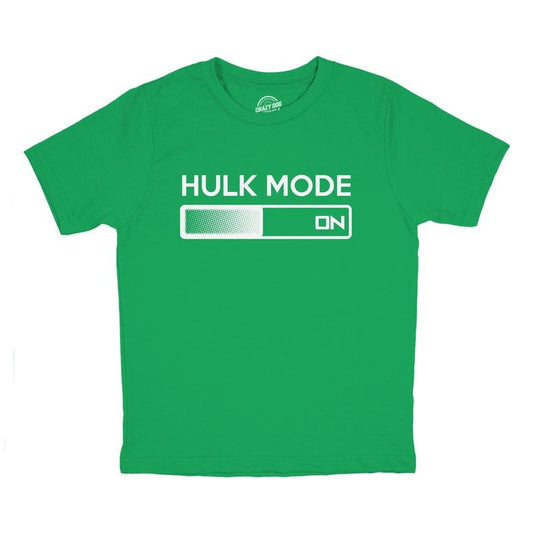 Youth Hulk Mode On T Shirt Funny Nerdy Tee Graphic Top for Kids Hilarious Funny T Shirts Nerd Tops for Kid Funny Movie Short Sleeve Green