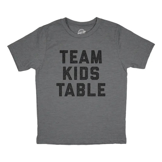 Youth Team Kids Table T Shirt Funny Thanksgiving Christmas Dinner Holiday Graphic Tee Funny T Shirts Thanksgiving Tops for Kids Funny Food Short Sleeve Novelty Tees for Kids Dark Grey