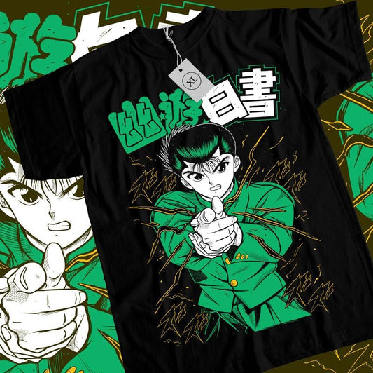 Yu Yu Hakusho T-Shirt S-4XL Kuwabara Kurama Yusuke Hiel Anime Manga Black Shirt