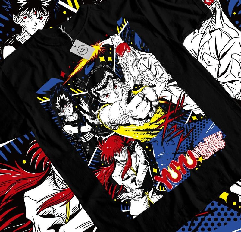 Yu Yu Hakusho T-Shirt S-4XL,Yusuke,Hiel,Kuwabara And Kurama Anime T-Shirt S-4XL Tshirt S-4XL