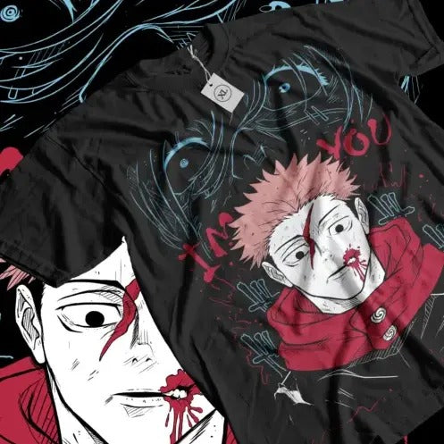 Yuji Itadori T-shirt Aoi Jujutsu Kaisen Gojo Horror Anime Gift Shirt All Size