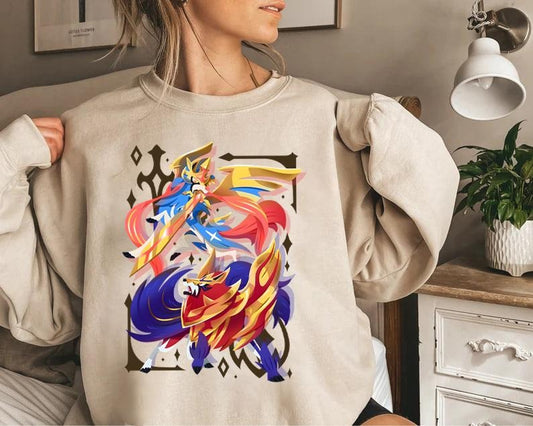 Zacian & Zamazenta T-Shirt Sweatshirt Hoodie, Sword Shield Legendaries Sweatshirt, Galar Region Shirt, Legendary Pokemon Shirt, Gen 8, Japanese Anime Shirt, Pokemon Sweatshirt, Pokemon Fans, Anime Sweater