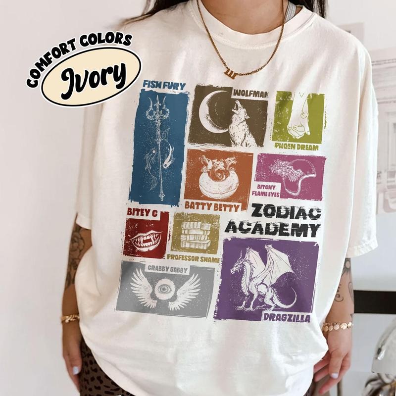 Zodiac Academy Characters Nickname Shirt, Celestial Heirs Band Shirt, Alumni T Shirt, Book Lover Gift, Fantasy Books Merch