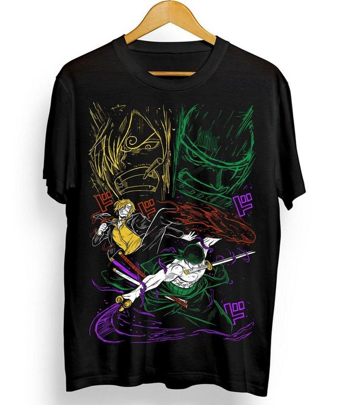 Zoro One Piece T-Shirt Sanji Nami Monkey D Luffy,Mugiwara,Pirate Shirt All Size Anime Mech