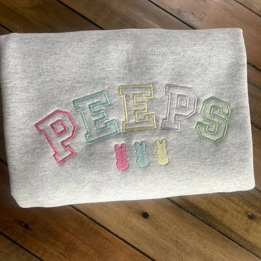 bunny with words embroidered comfort colors t-shirt, Easter t-shirts, spring t-shirts, custom embroidered shirts, comfort colors t-shirt. Womenswear Tops