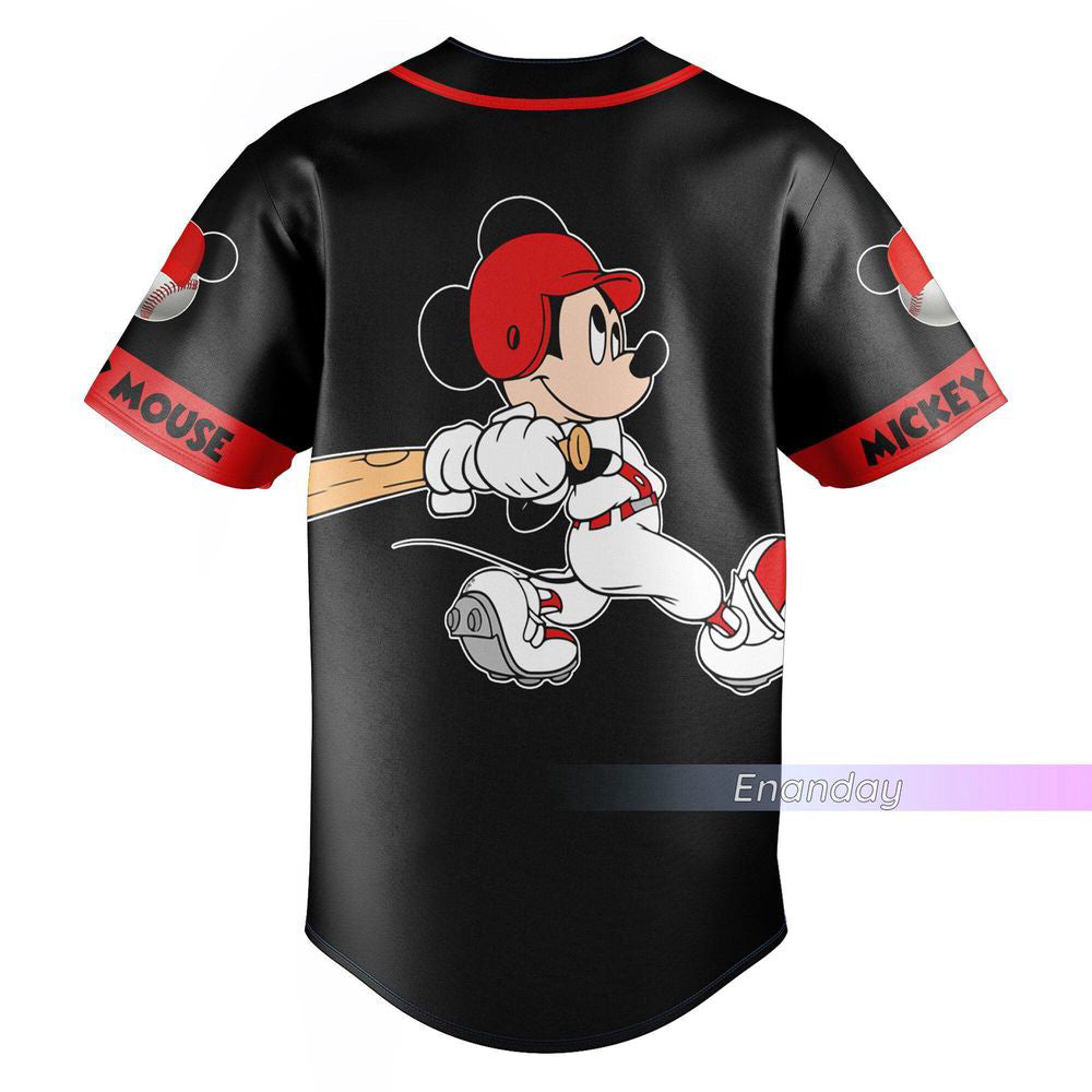 Stylish Christmas Mickey Jersey Shirt - Custom Baseball Design Mickey Baseball Jersey - Bafud