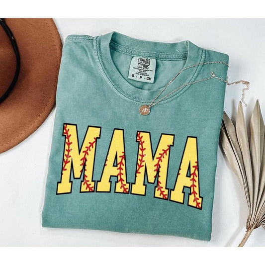 comfort color Cute Softball Mama Shirt, Mothers Day Gift For Softball Mom, Gift For Softball Lover Mom Shirt, Mothers Day Shirt, Softball Season Mom Shirt