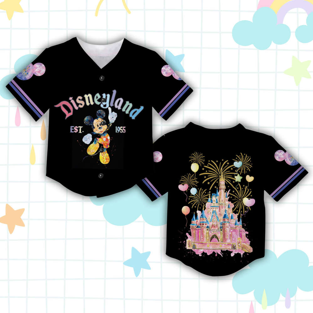 Disneyland Baseball Jersey: Mickey Head Family Vacation Trip Perfect for Baseball Lovers at Magic Kingdom WDW - Bafud