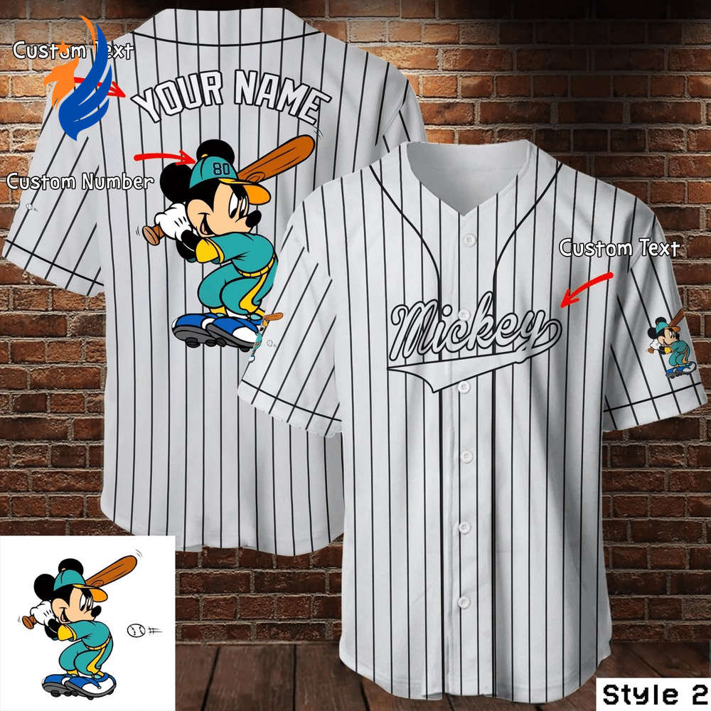 Personalized Mickey Mouse Baseball Jersey - Perfect Disney Gift for Baseball Lovers - Bafud