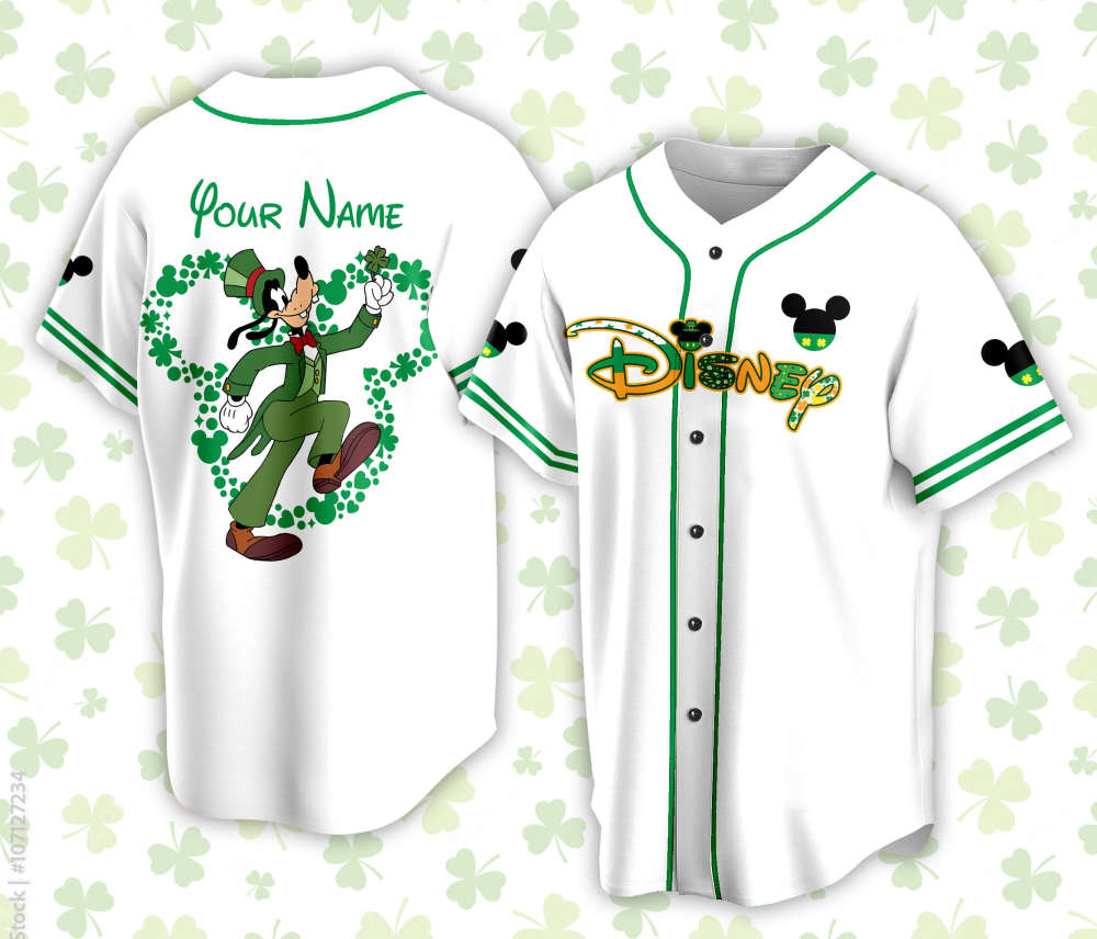 Personalized Saint Patrick s Day Disneyland Baseball Jersey - Custom Mickey St Patrick Family Vacation Trip Gear for Baseball Lovers - Bafud