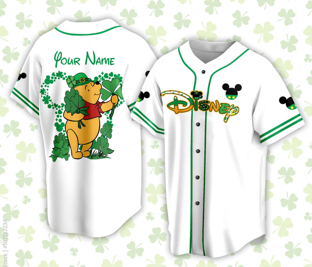 Personalized Saint Patrick s Day Disneyland Baseball Jersey - Custom Mickey St Patrick Family Vacation Trip Gear for Baseball Lovers - Bafud