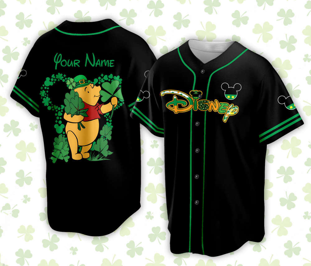 Personalized Disneyland Saint Patrick s Day Baseball Jersey - Celebrate with Mickey & Family on St Patrick s Day! - Bafud