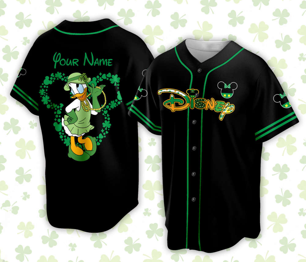 Personalized Disneyland Saint Patrick s Day Baseball Jersey - Celebrate with Mickey & Family on St Patrick s Day! - Bafud