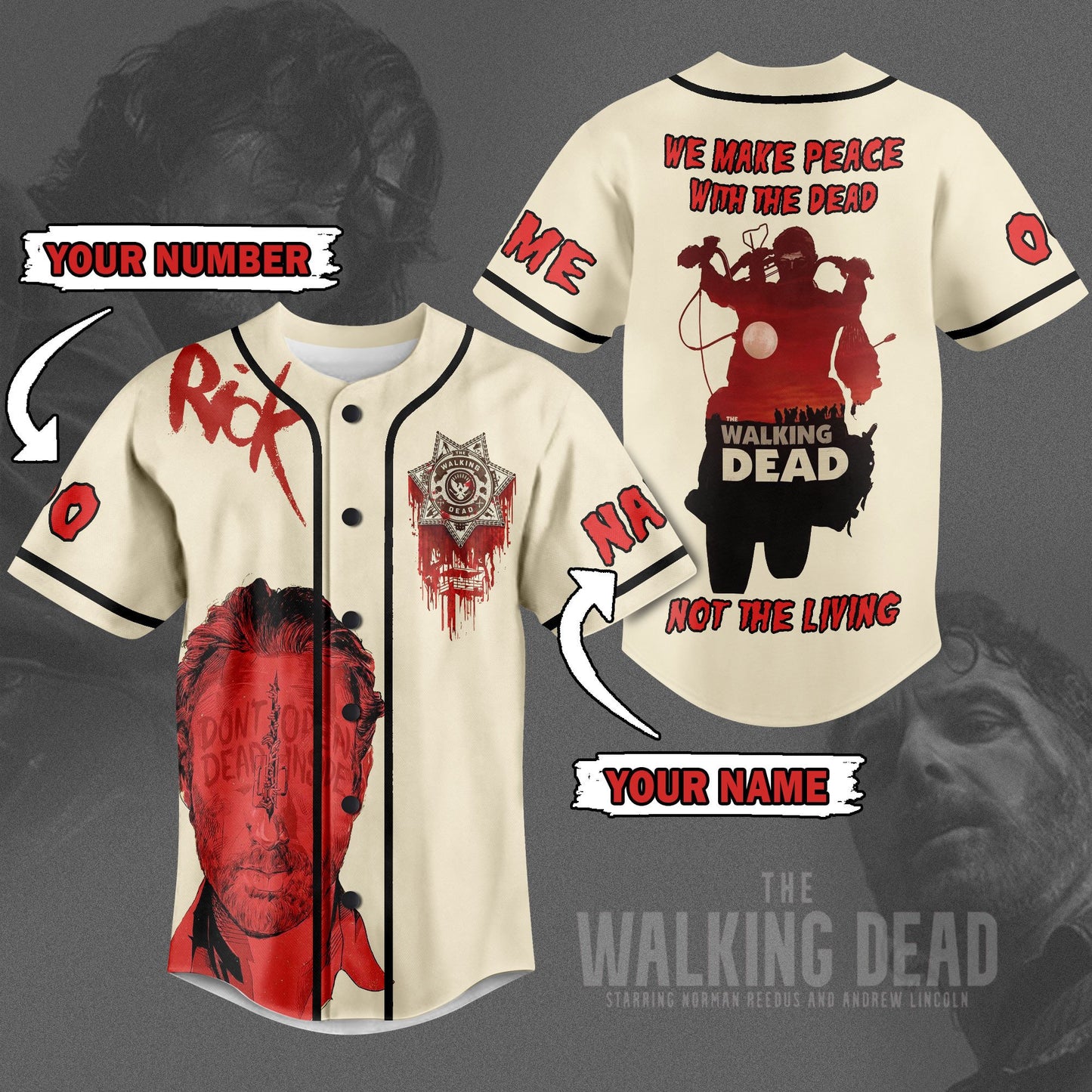Customized Cool Design The Walking Dead Baseball Jersey