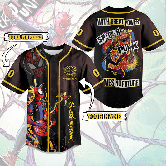 Customized Spider-Man Punk Stylish Design Baseball Jersey