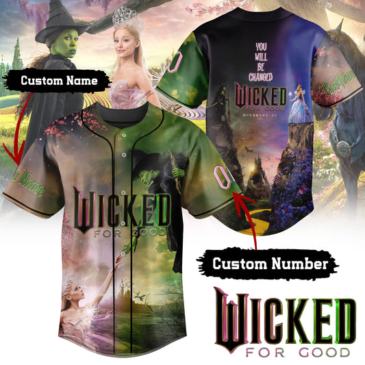 Customized Wicked For Good Glinda &amp; Elphaba Baseball Jersey