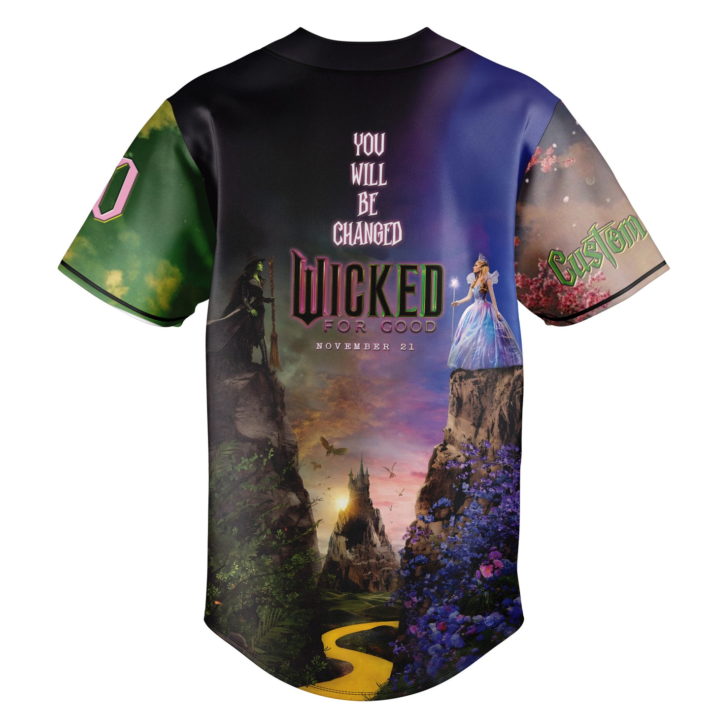 Customized Wicked For Good Glinda &amp; Elphaba Baseball Jersey