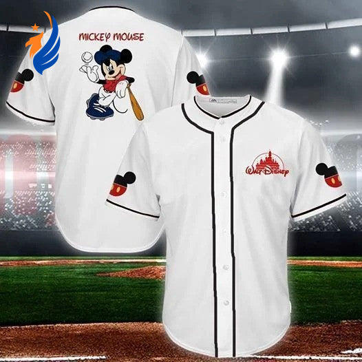Disney Mickey Mouse Baseball Jersey: Unique Gift for Mickey Mouse Lovers - Cartoon Player Design - Bafud