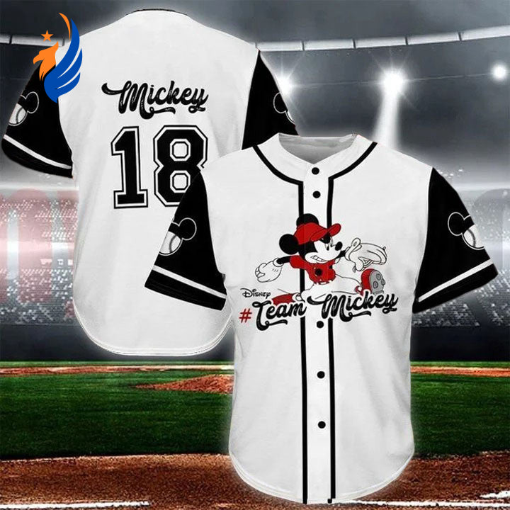Disney Mickey Mouse Teams 18 Baseball Jersey - Perfect Gift for Mickey Mouse Lover - Bafud