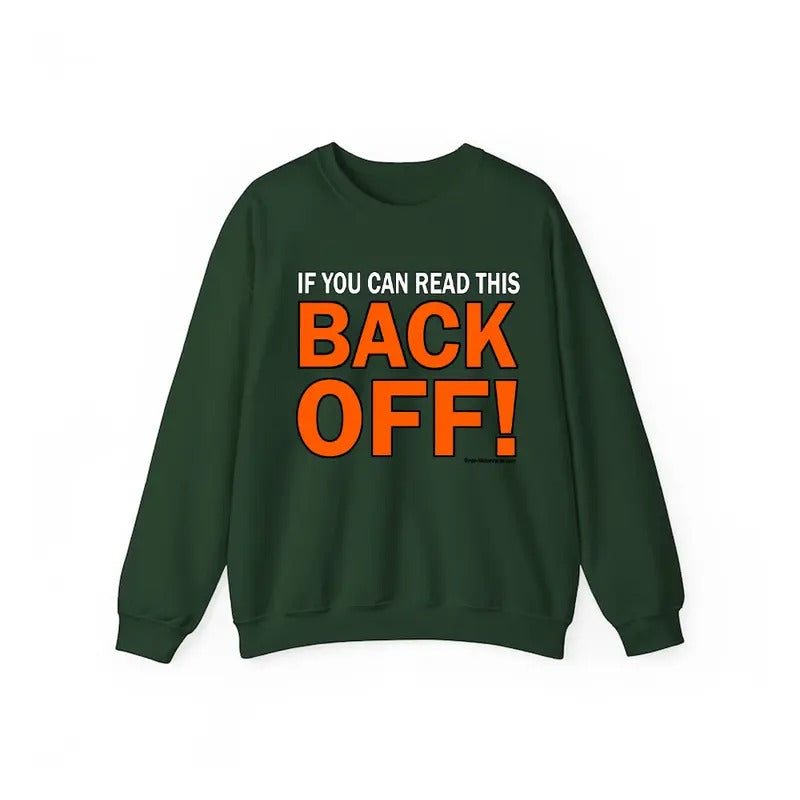 f You Can Read This Back Off Sweatshirt Casual Street Style Fleece Fabric Crewneck Pullover Sweatshirt Tops Trendy for Women for Men, Perfect Gifts