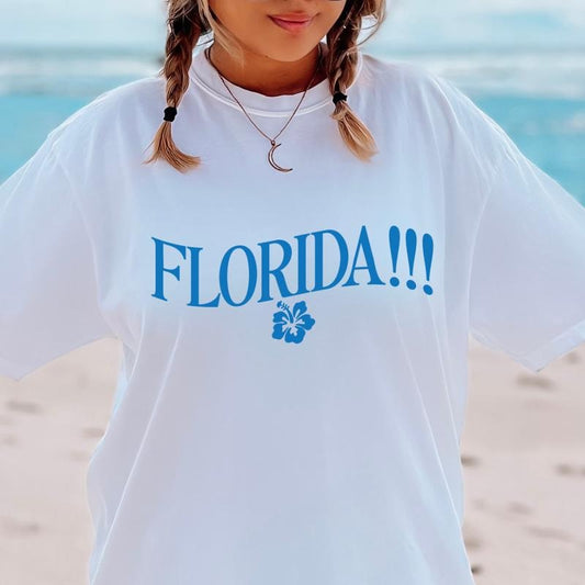 florida oversized summer shirt, florida!!! graphic shirt, beach oversized t-shirt Comfort Cotton