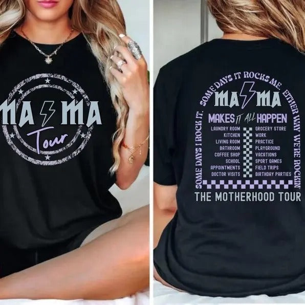 mama rock tour shirt, mom life Breathable Casual Outfit Breathable Casual Breathable Casual Breathable Casual Breathable Casual Comfort Top Tshirt Womenswear Comfortable Day